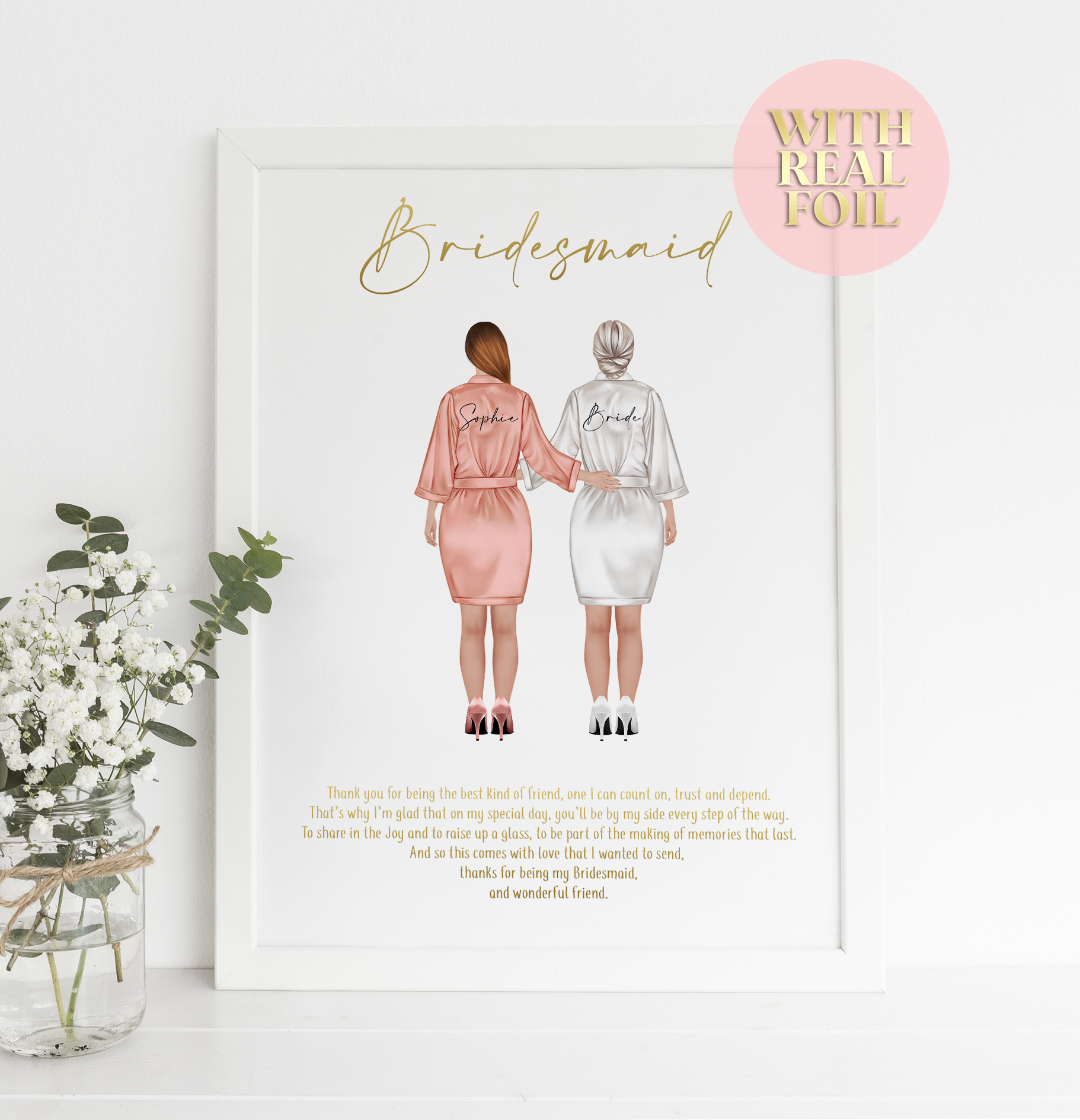 Bride and bridesmaid 2024 print